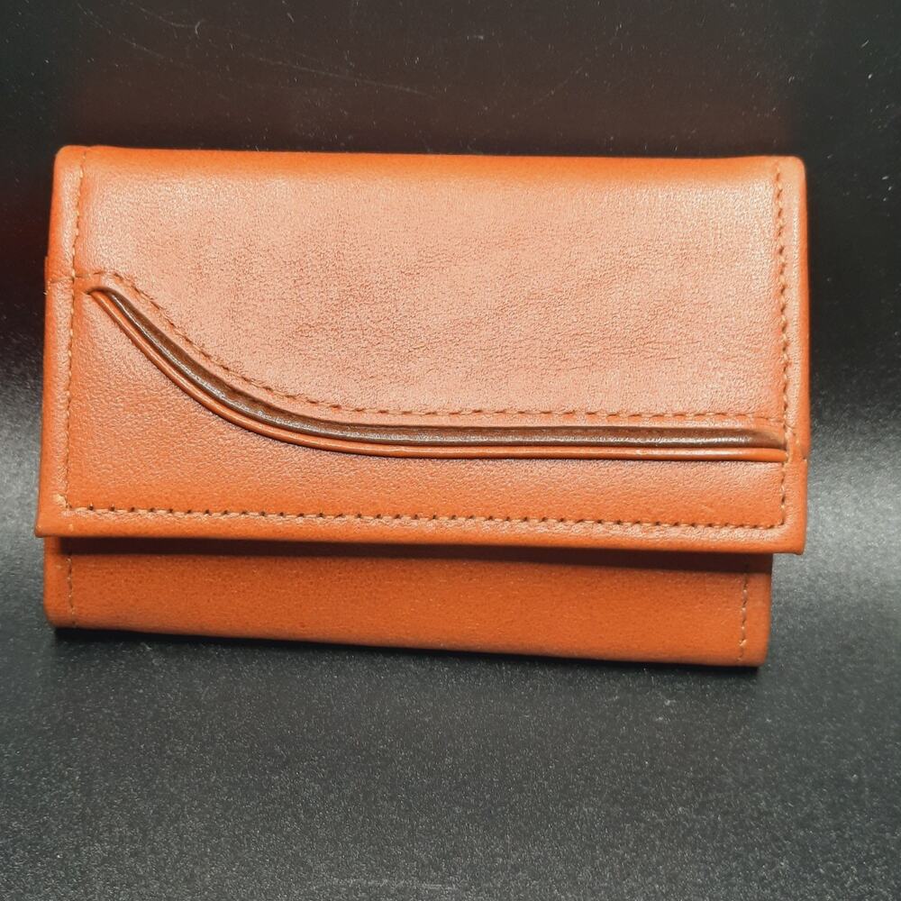 Vintage Princess Gardner Top Grain Cowhide Leather Key Case Wallet Trifold Brown